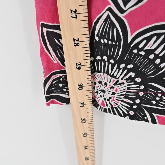Hobbs Dress Sz S Silk Lightweight Pink Black Floral Kimono Style Mini Maximalist - Picture 10 of 12